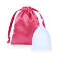 thumbnail image 1 of Copa menstrual de silicona Copa menstrual en lugar de servilleta sanitaria Copa de tía a prueba de fugas Copa de luna para mujer Silicona para nadar - Blanco (grande), 1 of 5