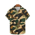 thumbnail image 3 of AHTJRT Stylish Men's Camouflage Print Button Down Short Sleeve Shirt Camouflage S, 3 of 5