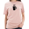 thumbnail image 3 of Big Size Happy Coffee Cup Graphic Design Short Sleeve Cotton Jersey T-Shirt - Pale Pink XL, 3 of 4