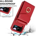 thumbnail image 5 of Phone Case  for Samsung Galaxy Z Flip 3 5G 2021 Wallet Cover with RFID Blocking Ring Crossbody Wrist Strap Stand Credit Card Holder Leather Cell Accessories ZFlip3 Z3 Flip3 3Z Women Men, 5 of 11