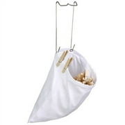 Honey-Can-Do Cotton Clothespin Bag with Metal Hanging Hook, White