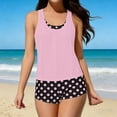thumbnail image 5 of HOMBOM Swimsuit for Women Modest Swimwear Tankini High Waisted Pink 2 Piece Boyshorts Ladies Bathing Suit,Polka Dot,XL, 5 of 5