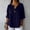 Dark Blue-b, variant on Tsesme 3/4 Sleeve Shirts for Women Button down V-Neck Summer Linen T-Shirt Casual Loose Basic Tops 2026