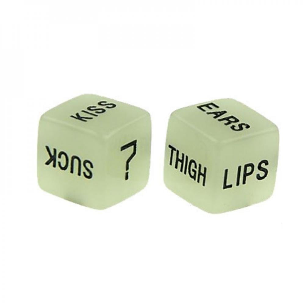 Erotic Sexy Couples Game Glow in the Dark Foreplay Dice 2pcs Valentines 