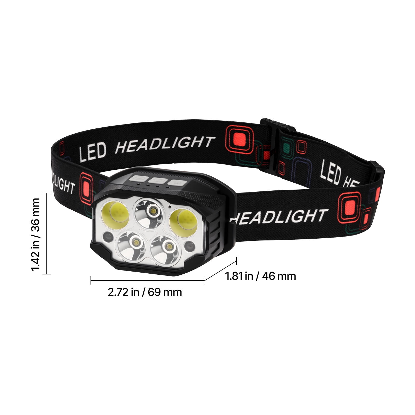 VEVOR 2 Pack Headlamps, Bright LED Rechargeable Headlight, Lightweight Head Flashlight with 12 Lighting Modes & Motion Sensor, Adjustable Headband, Head Lamps for Camping, Running, Hiking, Fishing