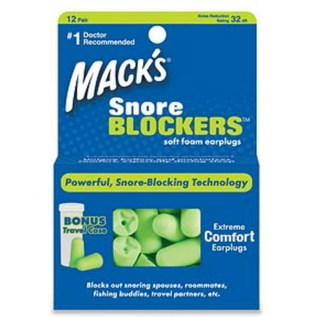 Mack's Snore Blockers Soft Foam Earplugs 12 Pairs (Pack of (Best Earplugs To Block Out Loud Snoring)