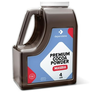 Dependable Food Dutch Processed Cocoa Powder, Gluten Free Kosher Chocolate Powder, 4 lb Bulk Jar