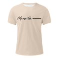 thumbnail image 5 of Marseille Letter Graphic Tees for Men Summer Short Sleeve Crewneck Casual France City Travel T Shirts Streetwear, 5 of 5