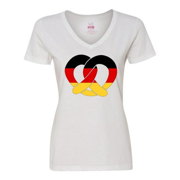Inktastic German Flag in Pretzel Shape Women's V-Neck T-Shirt