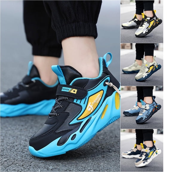 VOUZZA Boys Casual Running Shoes Summer Non- Athletic Sports Tennis Sneakers Leather Surface Lightweight Trainers for Kids 3-14Y
