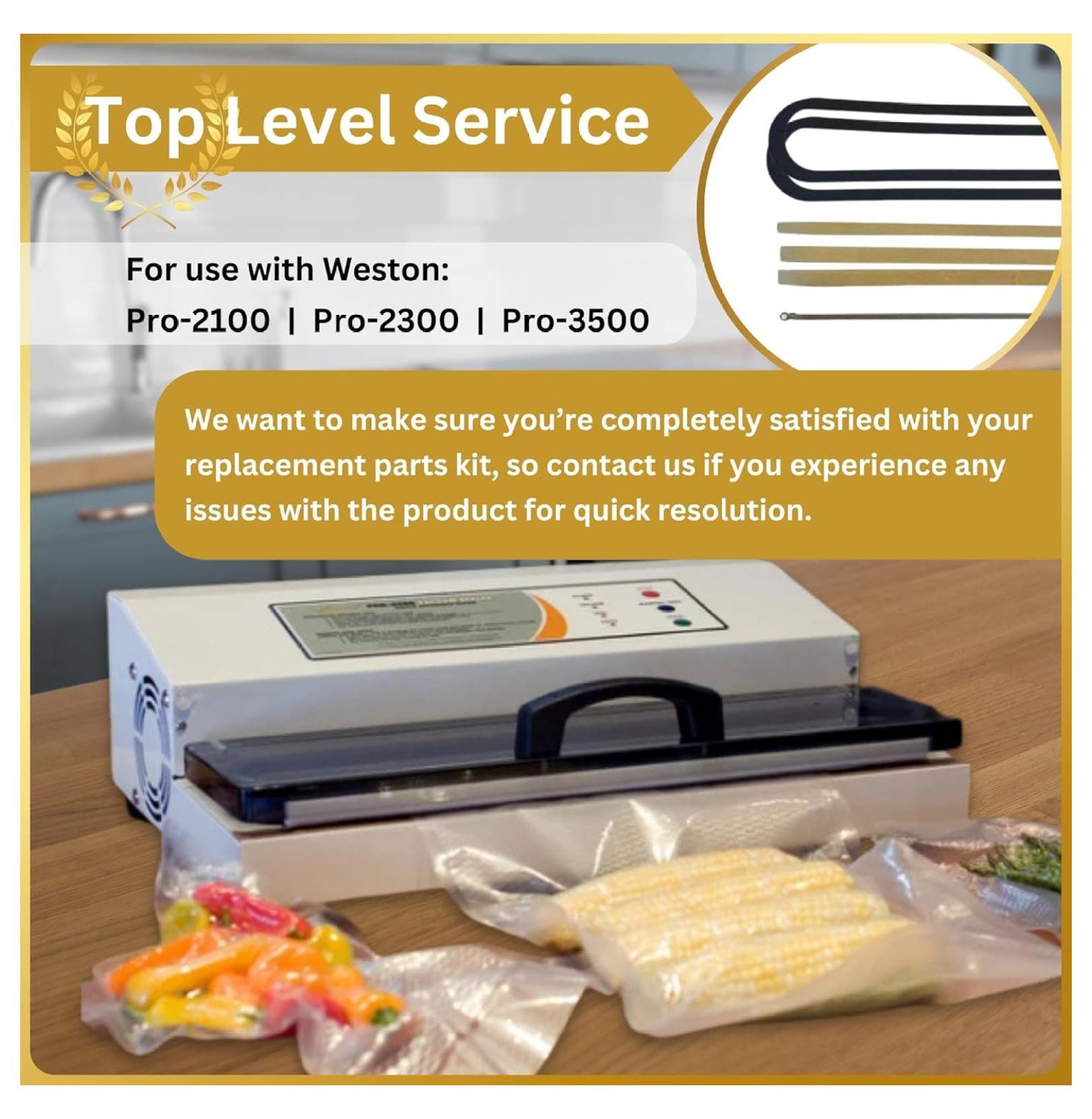 Vacuum Sealer Parts Kit Compatible with PRO-2100, PRO-2300, PRO-3500 - Seals & Tape