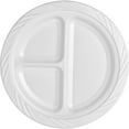 thumbnail image 3 of Genuine Joe 3-section Reusable Divided Plates - 9" Diameter Plate - Plastic - Disposable - White - 500 Piece[s] / Carton (10425ct), 3 of 6