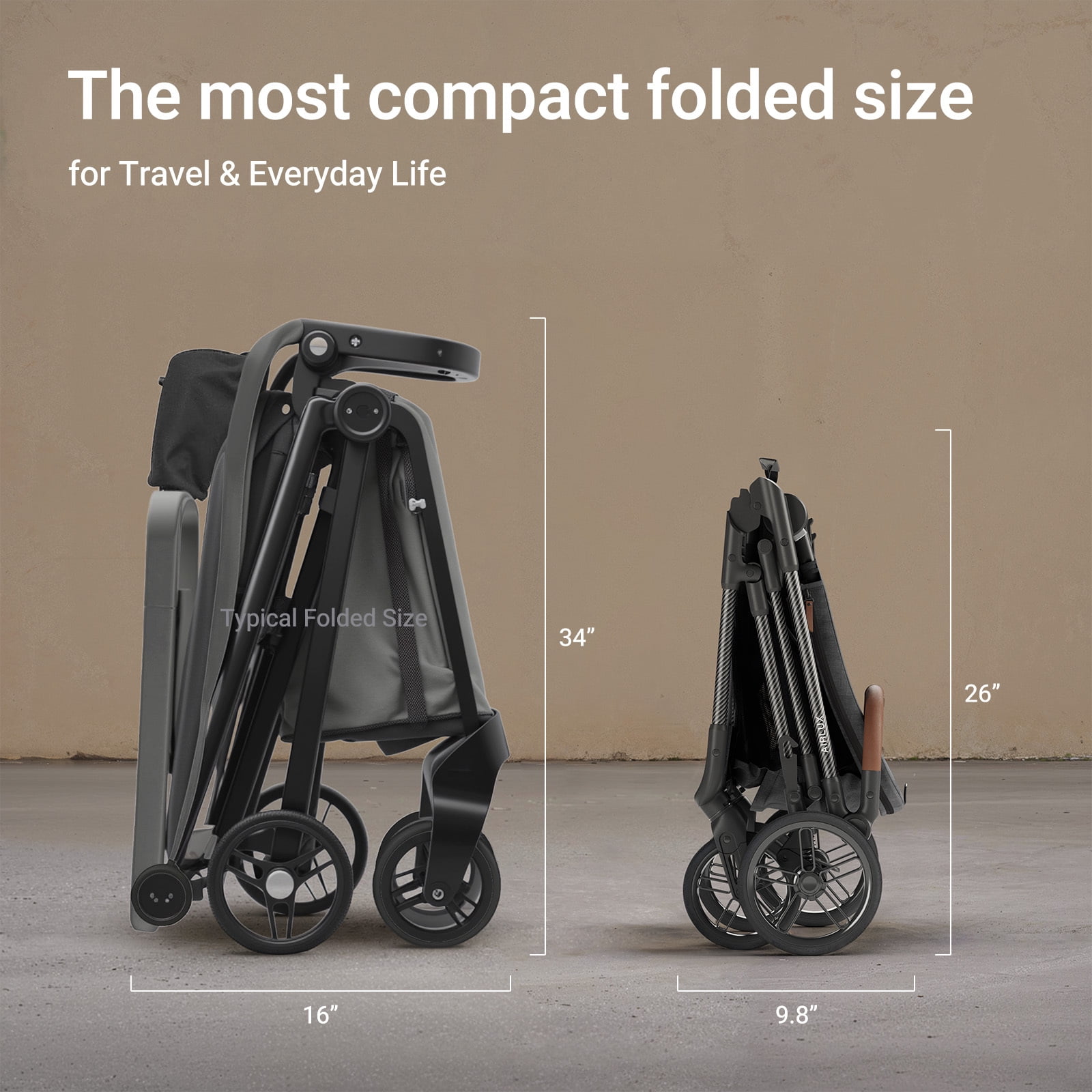 Mamazing Baby Stroller Air Lux Carbon Fiber 15.9 lbs Lightweight Compact Fold Reversible Seat with UPF 50+ Canopy for Infant Toddler
