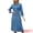Blue, variant on DARING DIVA Women's Ruffle 3/4 Sleeve Jean Button Down Shirt Dress S Blue
