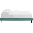 thumbnail image 3 of Modway Loryn Queen Polyester Fabric Bed Frame with Round Splayed Legs in Teal, 3 of 5