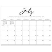 Academic Year July 2021 - June 2022 Inspirational Script Large Desk Pad Monthly Blotter Calendar