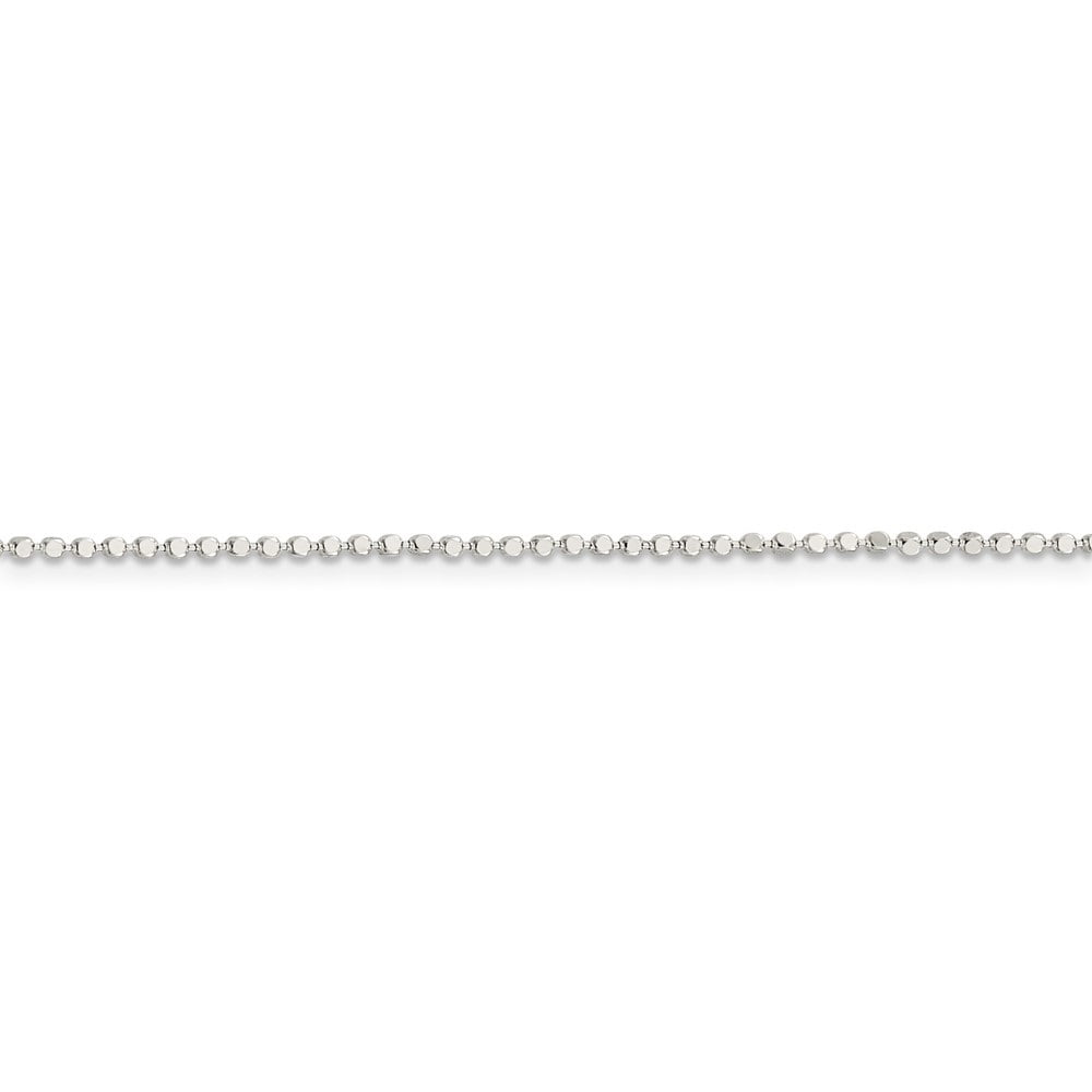 Auriga Fine Jewelry 925 Sterling Silver 1.15mm Square Fancy Beaded Anklet 9inch for Women