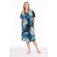 thumbnail image 2 of CATALOG CLASSICS Womens Muumuu House Dress Lounger Short Sleeve with pockets 42" - Black 1X, 2 of 5