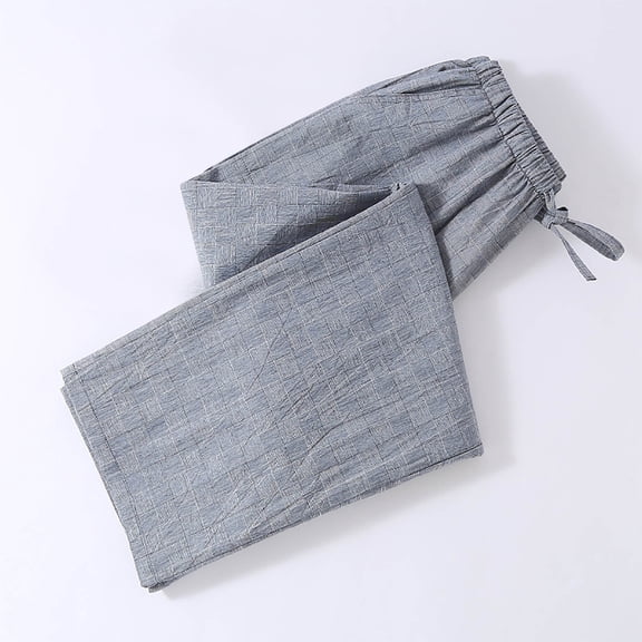 HVOBTTY Mens Soft Pajama Pants, Spring Pajama Pants for Men, Men's Casual Sleep Straight Leg Plaid Pants Elastic Waistband with Drawstring Pajama Pants Light Blue, M