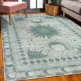 thumbnail image 3 of Sun and Moon Decorative Rug, Bohemian Occult Design of Crescent Solar Ornament Esoteric Stars, Quality Carpet for Bedroom Dorm and Living Room, 6 Sizes, Dark Sea, by Ambesonne, 3 of 4