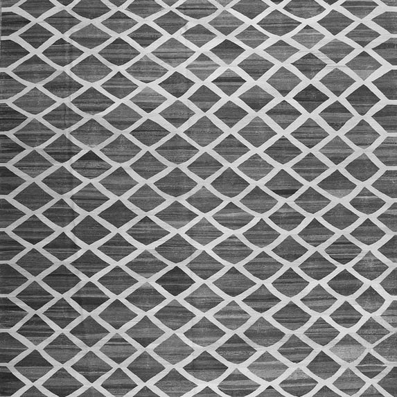Ahgly Company Indoor Square Abstract Gray Contemporary Area Rugs, 6' Square
