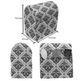 thumbnail image 4 of Damask Stand Mixer Cover, Monochrome Rhythmic Curvy Ornates Classical Style Pattern, Kitchen Appliance Organizer Bag Cover with Pockets, 5 Quarts, Charcoal Grey and White, by Ambesonne, 4 of 4