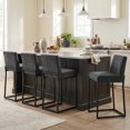 thumbnail image 6 of Usaint Sets of 4 Bar Stools with Thickened Metal Frame, Mid Back 26 Inch Counter Height Upholstered Modern Bar Chairs for Kitchen Island,Dark Gray, 6 of 10