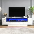 thumbnail image 6 of 70" LED TV Stand for up 85" TVs, High Gloss Large Entertainment Center TV Console Table with Storage Drawer, APP LED Light, Marble Design, 6 of 9