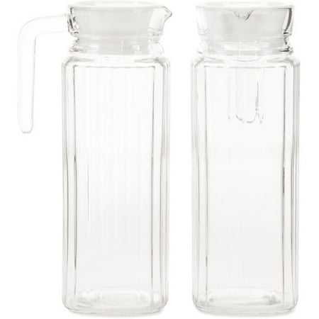 Amici Refrigerator Square Glass Pitcher, Set of 2