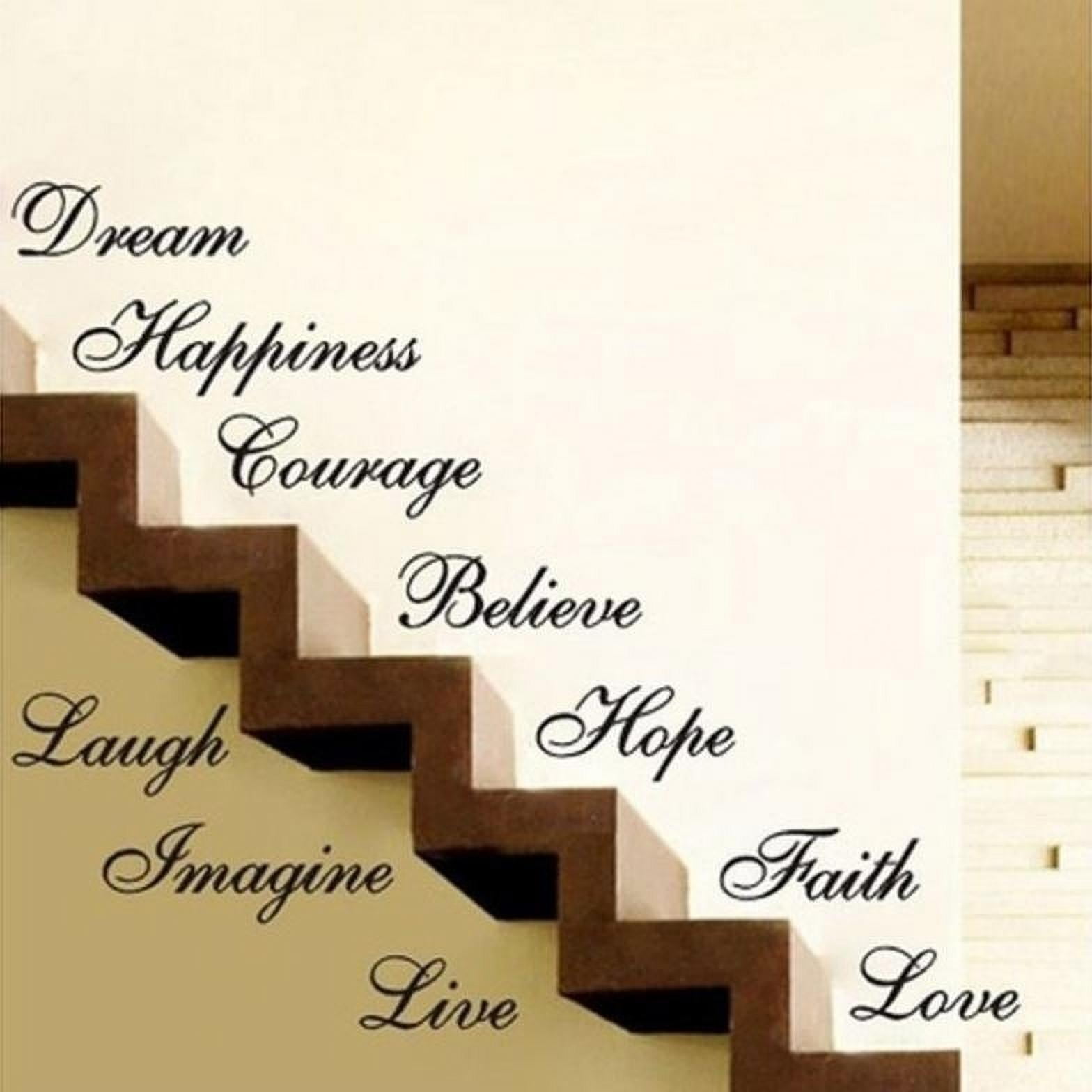 Wall Stickers Stairs WordArt Love Live Laugh Dream Mirrored Decor Living Room 