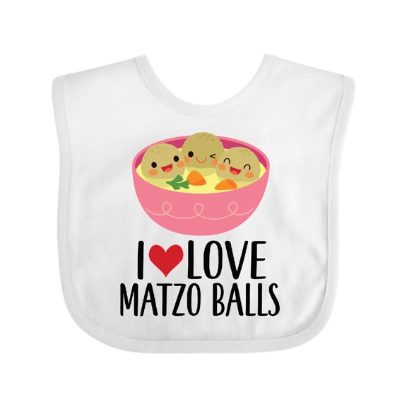 Inktastic I Love Matzo Balls Boys or Girls Baby Bib