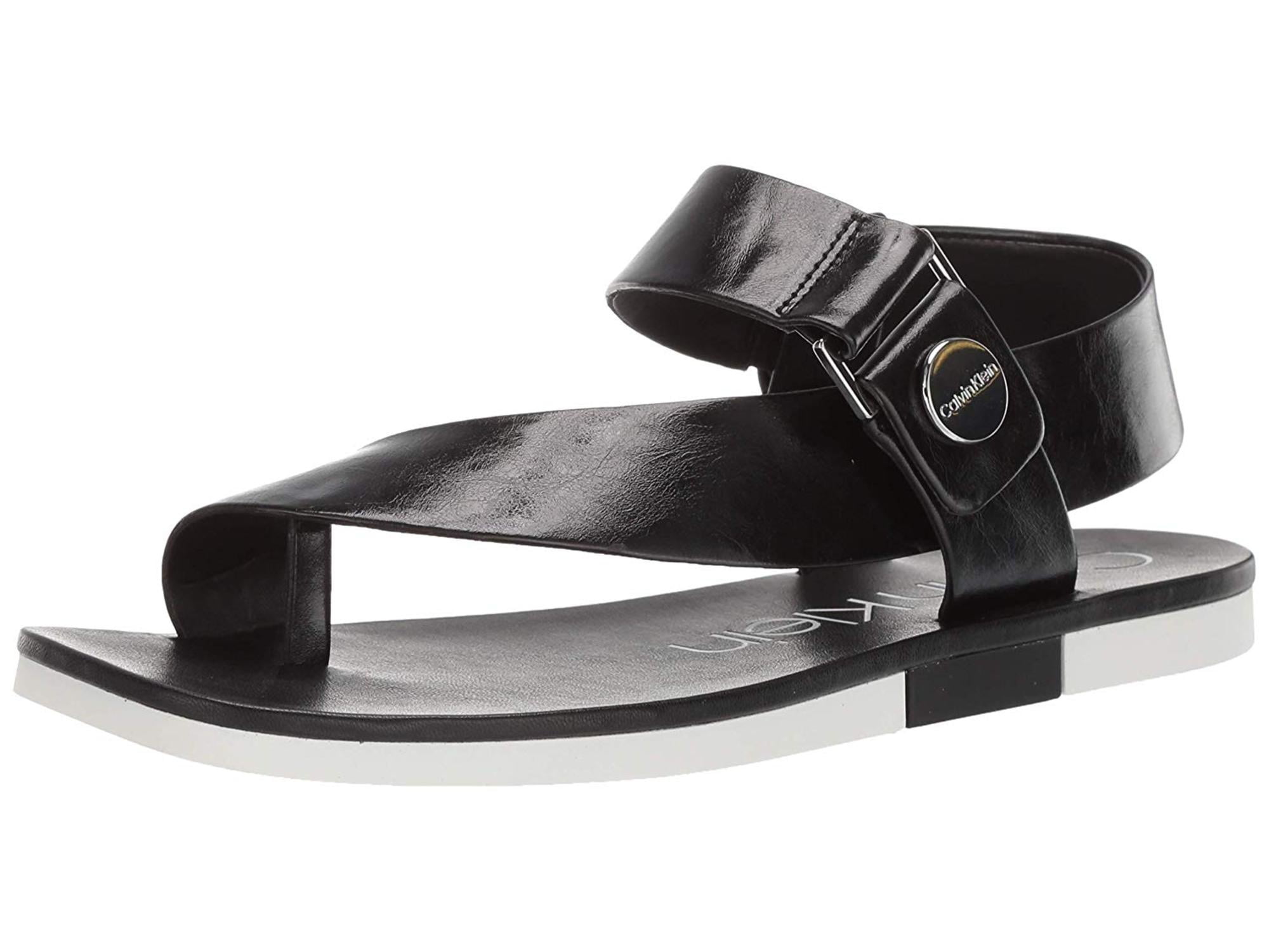 calvin klein saurin flat sandals