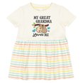 thumbnail image 3 of Inktastic My Great Grandma Loves Me with Sloth and Hearts Girls Baby Dress, 3 of 5
