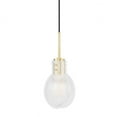 thumbnail image 1 of -1 Light Pendant in Modern Style-6.5 inches Wide By 14.13 inches High   Aged Brass Finish with Clear Glass Bailey Street Home 735-Bel-4366049, 1 of 2