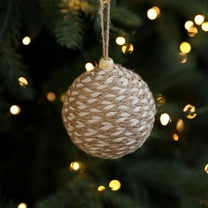 Natural Jute Rope Christmas Ornament, Rustic Twine-Wrapped Hanging Bauble, Eco-Friendly Holiday Tree Decoration, Handmade Rustic Decor for Christmas and Festive Settings