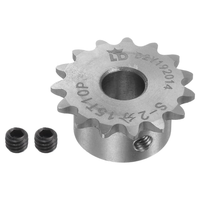Unique Bargains Pignon de Chaîne à Rouleaux de Type B 15 Dents 10mm Alésage Moteur en Acier Inoxydable