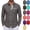 Gray, variant on Men's Casual Button Down Dress Shirt Striped Contrast Trim Wrinkle Free Long Sleeve Shirts with Chest Pocket for Business Casual Travel, Green, M