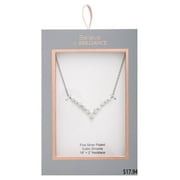 Believe By Brilliance Fine Silver Plated Cubic Zirconia V Shape Necklace 18+2