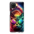 thumbnail image 1 of MUNDAZE Samsung Galaxy A22 5G Neon Rainbow Galaxy Cat Shockproof Clear Hybrid Protective Phone Case Cover, 1 of 5