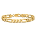 thumbnail image 3 of Primal Gold 10 Karat Yellow Gold 7.5mm Light Concave Figaro Chain Anklet, 3 of 4
