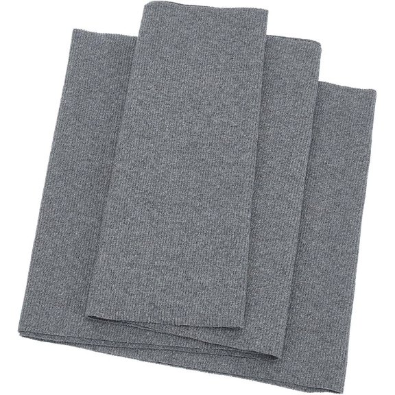 Rib Cuff Fabric 24.8x8.6inch Cotton Stretch Fine Ribbing Knit Fabric Gray Elastic Knit Material for Waistband Neckband Cuffs Jacket Extension Clothing Accessories
