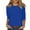 0-blue, variant on 2025 Womens Summer Tops Plus Size Tunic 3/4 Sleeve Round Neck Blouse Casual Loose Tshirts (Blue)