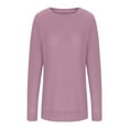 thumbnail image 5 of Womens Waffle Knit Shirts Drop Shoulder Long Sleeve Round Neck Casual Loose Pullover Oversized Fall Tops, 5 of 7