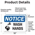 thumbnail image 2 of (2 Pack) Wash Hands OSHA Notice Sign 10 Inch X 7 Inch Vinyl Label Decal Sticker Weather Resistant, UV Protected for Workplace, Business, and Construction Site, Made in the USA, 2 of 7