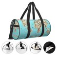 thumbnail image 3 of Balery World Travel Line Icons Map Bolsa de Gimnasio para Mujeres y Hombres, Bolsa de Viaje Impermeable, Bolsa de Fin de Semana con Compartimento para Zapatos y Bolsillo Húmedo, 3 of 6