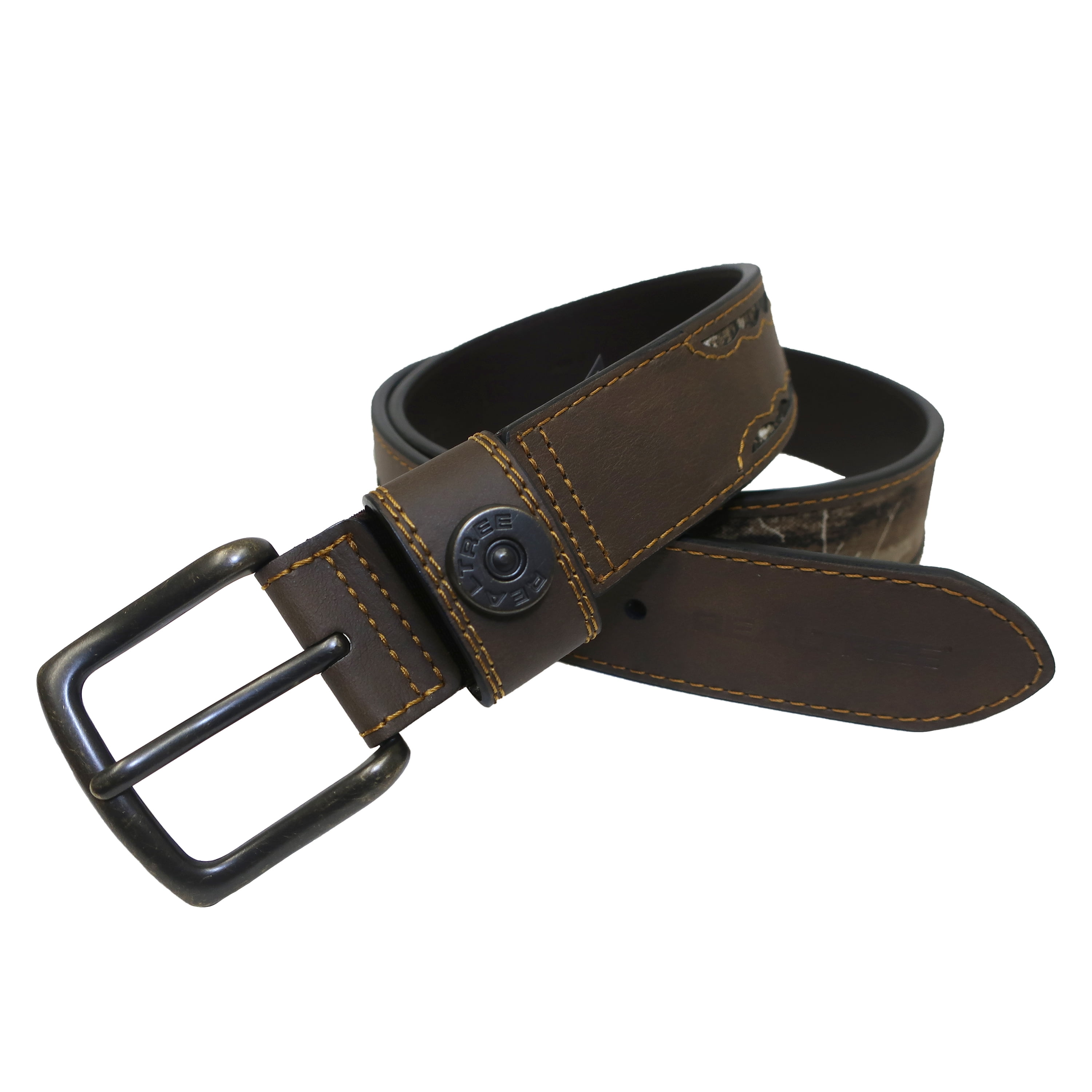 Realtree Edge Men's Stretch Shot Shell Belt Brown Size L/XL