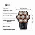 thumbnail image 4 of Men's Bald Head Shaver with 7-Blade High-Performance System, Waterproof Wet/Dry Use, Fast-Charging Kit with LED Display, Nose Hair Trimmer, Facial Cleansing Brush, and Hair Clipper, 4 of 9