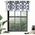 thumbnail image 6 of DriftAway Evelyn Ikat Fleur Floral Pattern Rod Pocket Window Curtain Valance for Kitchen Living Room 52 Inch by 18 Inch Navy Blue, 6 of 6