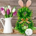 thumbnail image 5 of Easter Bunny Spring Wreath for Front Door,Easter Bunny Wreath with Green Leaves and Flowers,Greeny Wreath with Linen Bow for Easter Decoration,Wall Window Home Indoor Outdoor, 5 of 7
