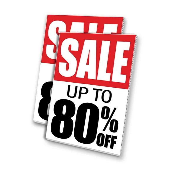 80 Off Special (24" X 36") 4mm Corrugated Plastic Panel, Graphics Applied To 1 Side (Pk of 2)